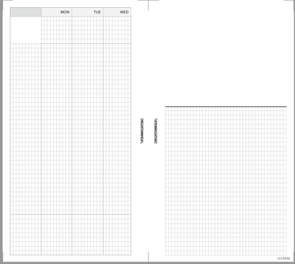 Personal Size Weekly Vertical Insert Printable– Box Grid (Monday Start, Undated)