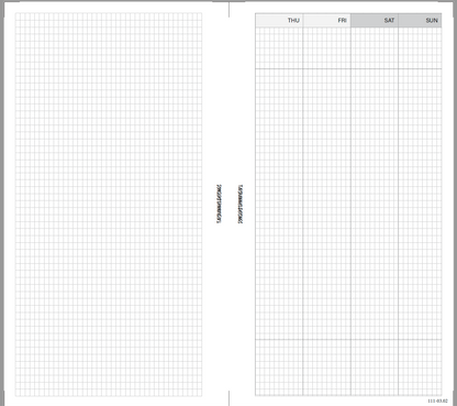 Personal Size Weekly Vertical Insert Printable– Box Grid (Monday Start, Undated)